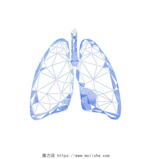 创意蓝色肺禁烟宣传素材